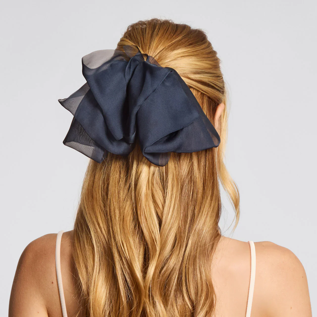 Kitsch Blue Orchid Chiffon Bow Hair Clip - Image 3