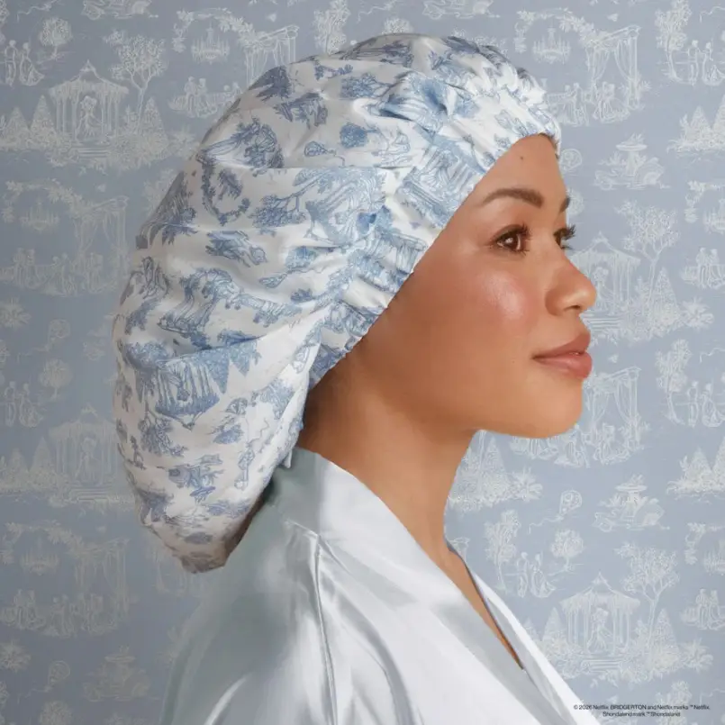 Kitsch Bridgerton X Breathable Satin Bonnet in Garden Toile - Image 5
