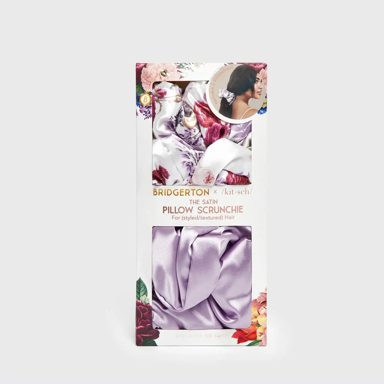 Kitsch Bridgerton X Kitsch Satin Pillow Scrunchies - Floral - Image 4