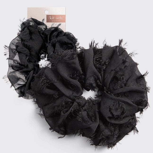 Kitsch Brunch Scrunchie - Frayed Black - Image 2