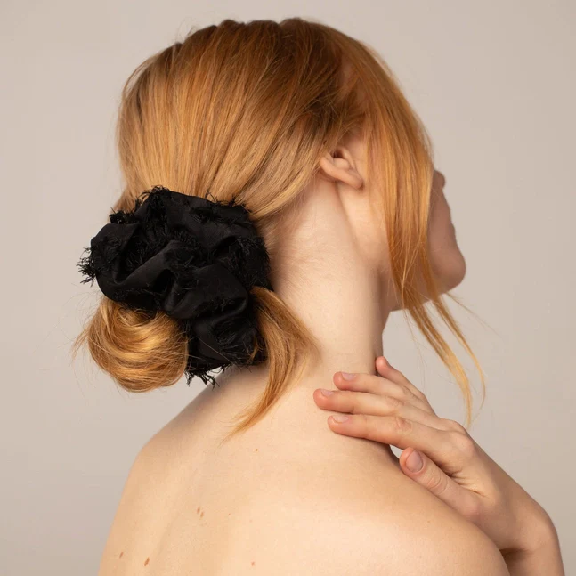 Kitsch Brunch Scrunchie - Frayed Black - Image 3