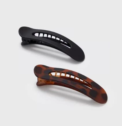 Kitsch Flat Lay Claw Clip 2pc Flat - Black & Tort - Image 5