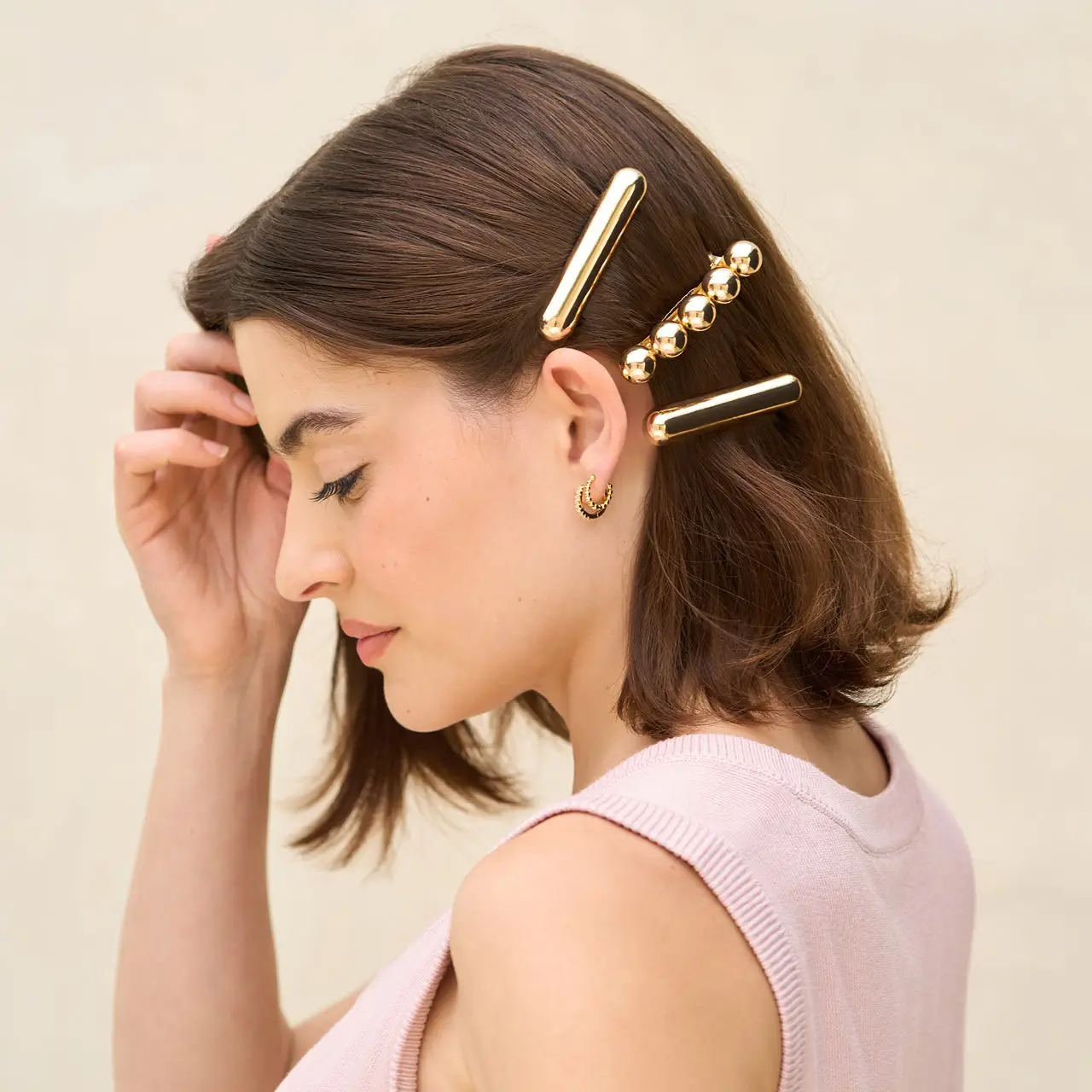 Kitsch Gold Metal Barrettes - Image 3