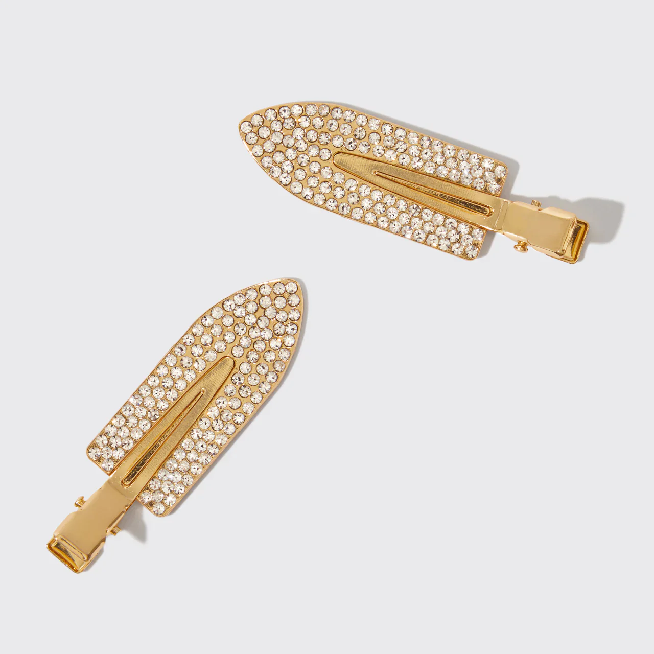 Kitsch Gold Rhinestone Creaseless Clips 2pc Set - Image 6