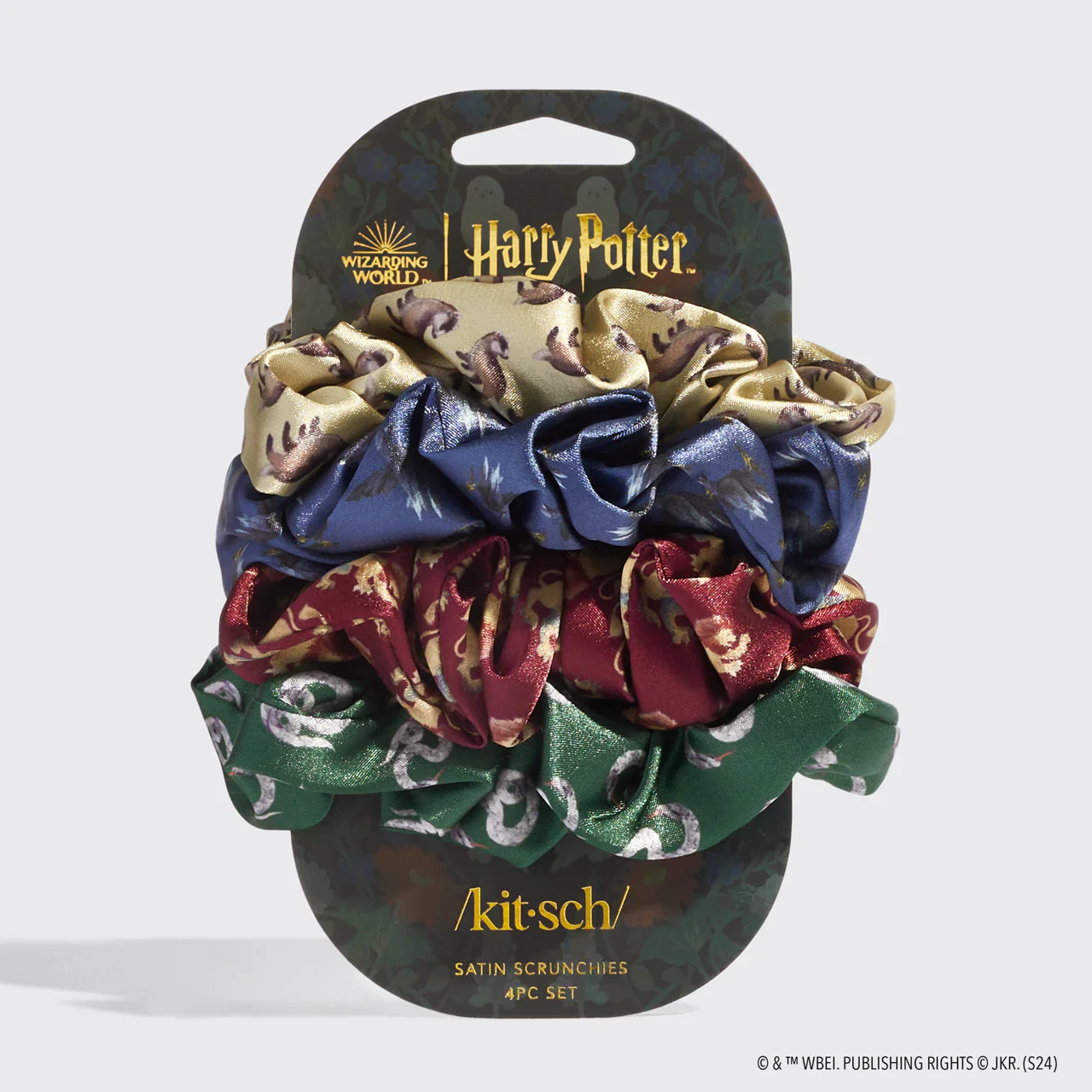 Kitsch Harry Potter x Kitsch Satin Scrunchies All Houses 4pc Set