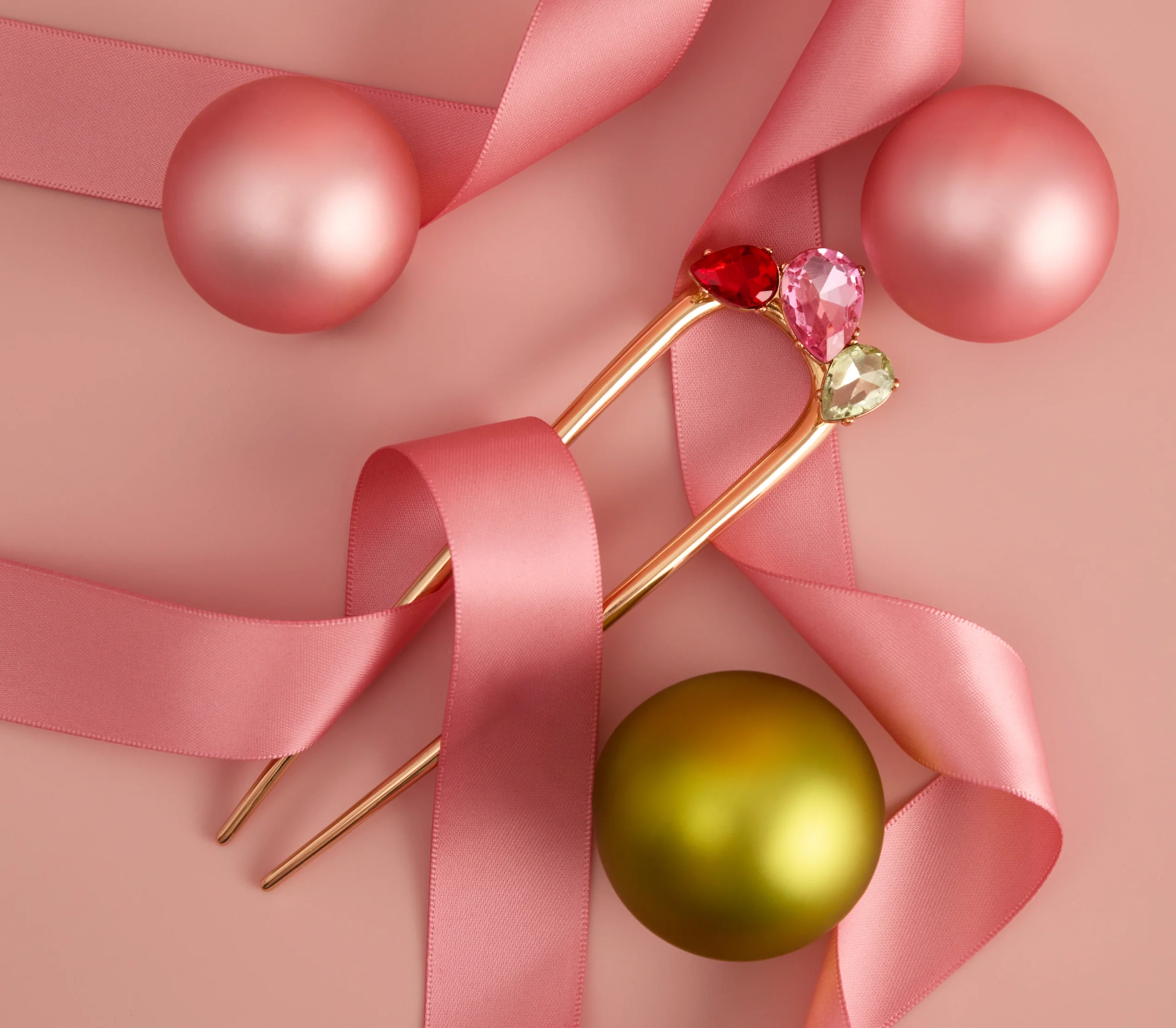 Kitsch Holiday Gemstone French Hair Pin - Image 3