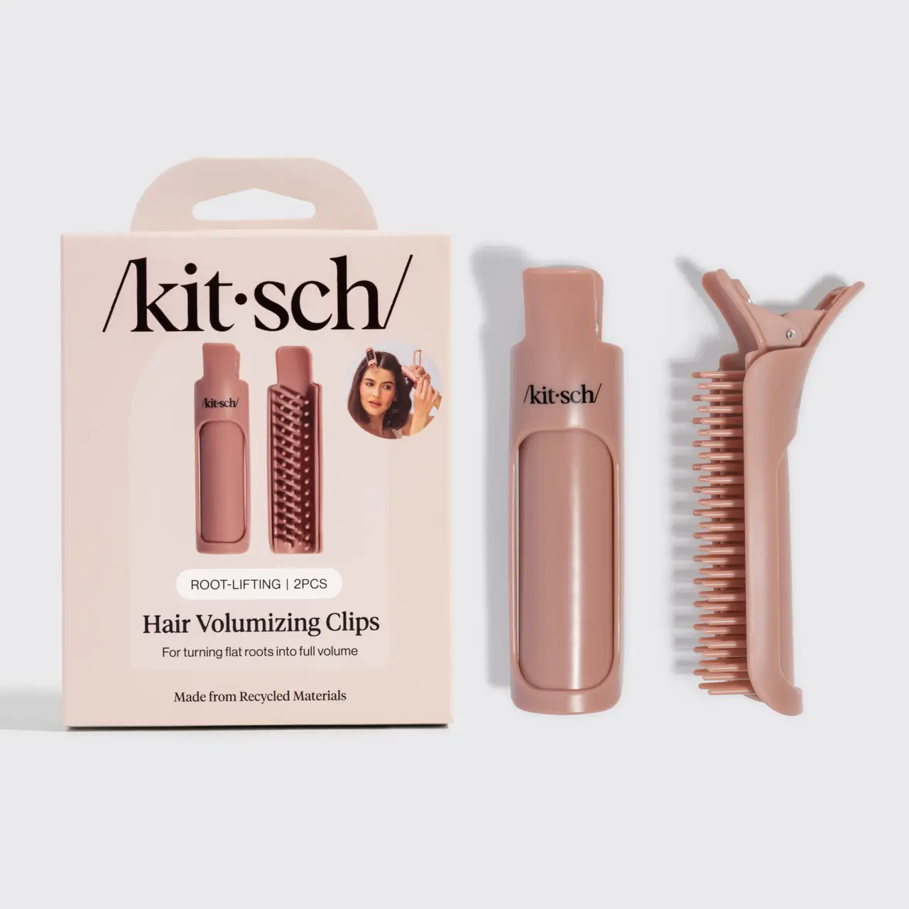 Kitsch Kitsch Hair Volumizing Clip 2pc Set - Terracotta
