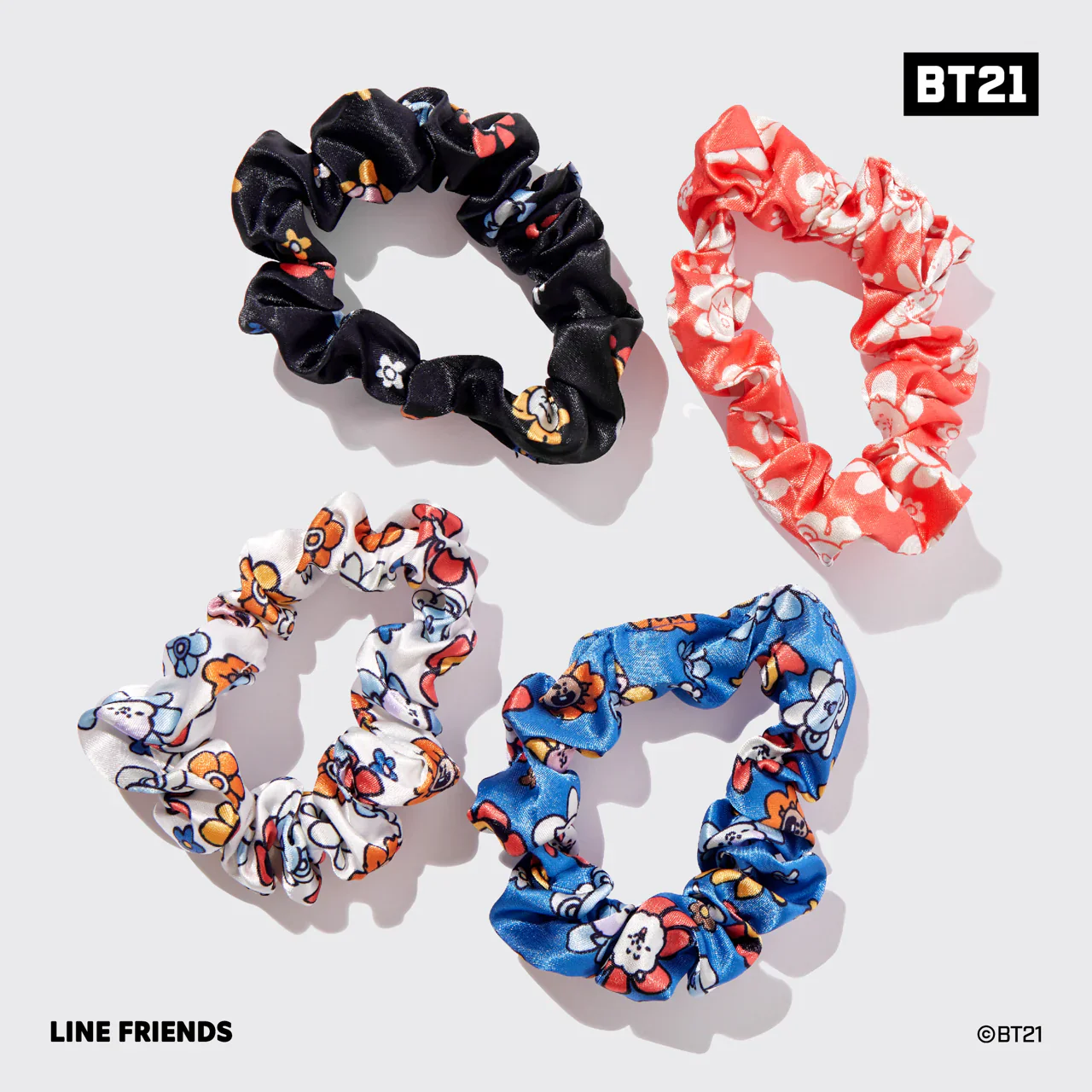 Kitsch Kitsch x BT21 Satin Sleep Scrunchies 4pc Set - Image 5