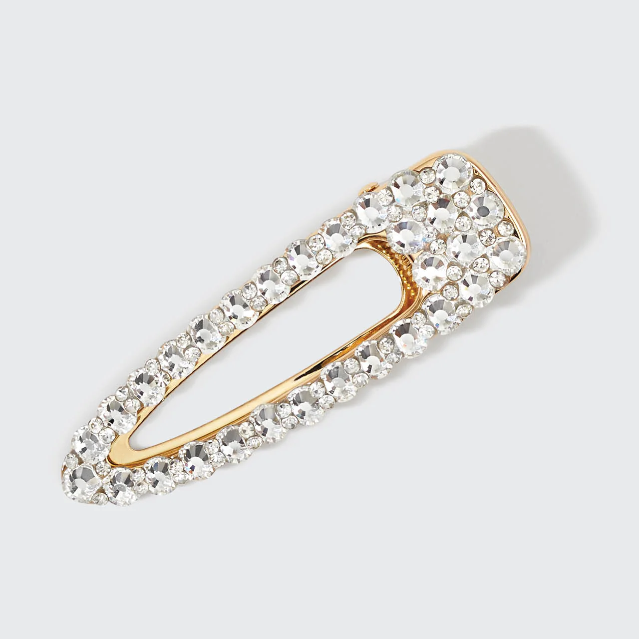 Kitsch Metal Rhinestone Large Open Shape Hair Clip 1pc - Gold - Image 3