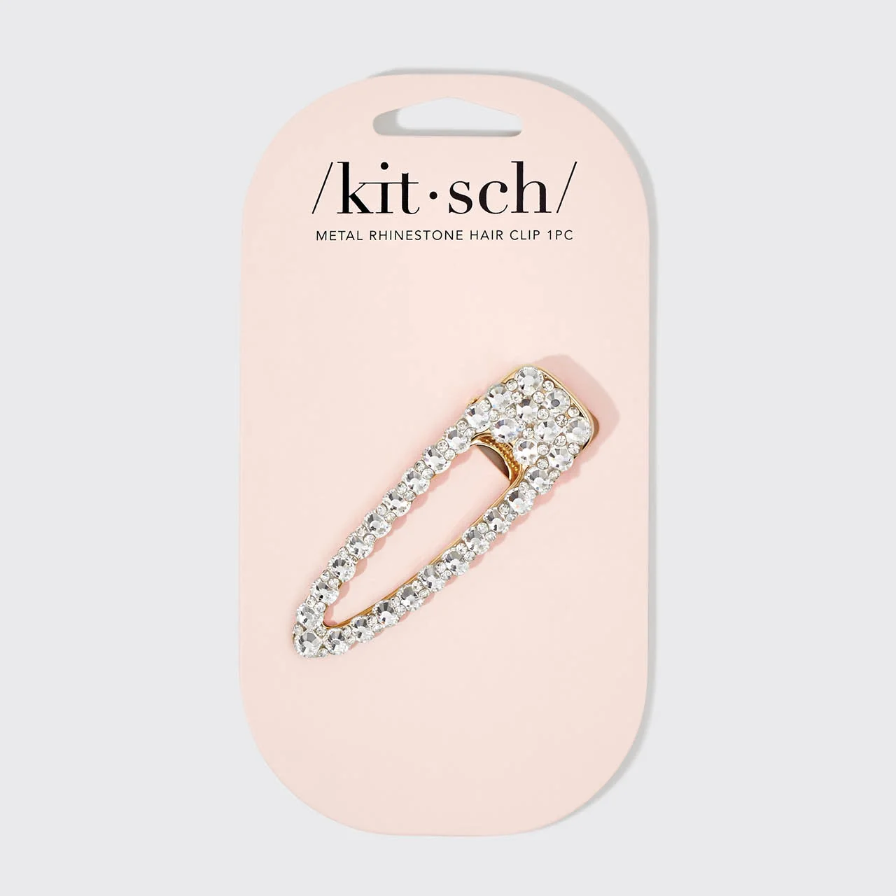 Kitsch Metal Rhinestone Large Open Shape Hair Clip 1pc - Gold - Image 4