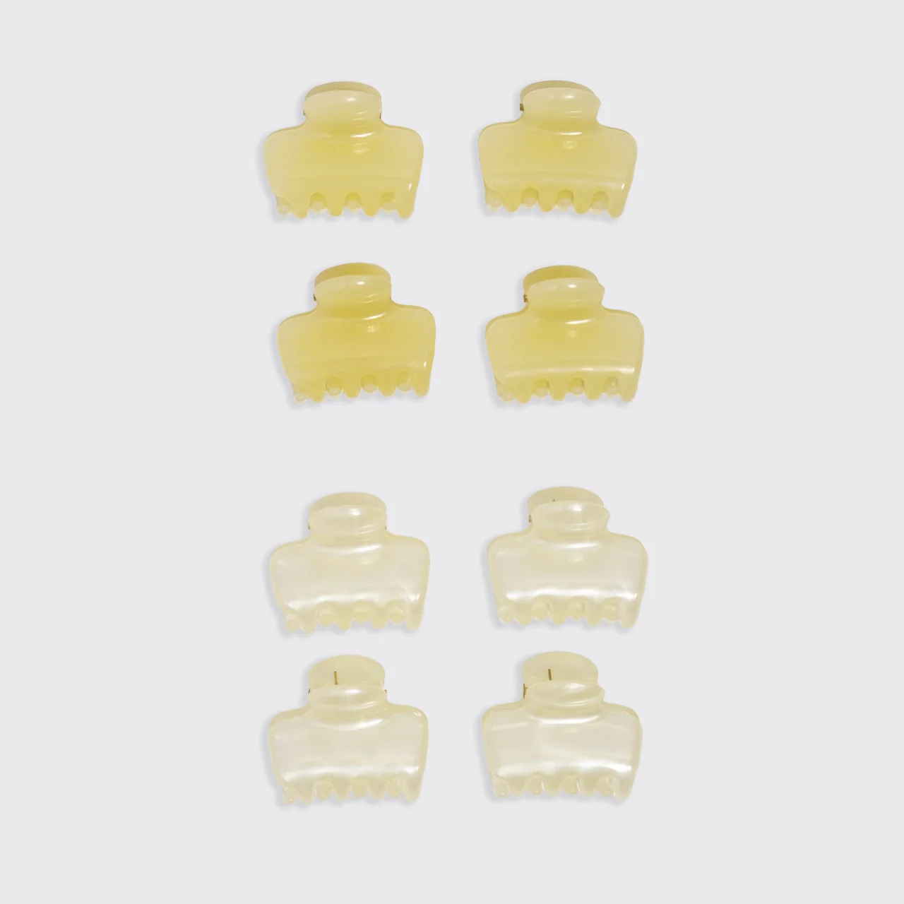 Kitsch Mini Jelly Cloud Clips 8pc Set - Pearlized Cream & Butter Yellow - Image 2