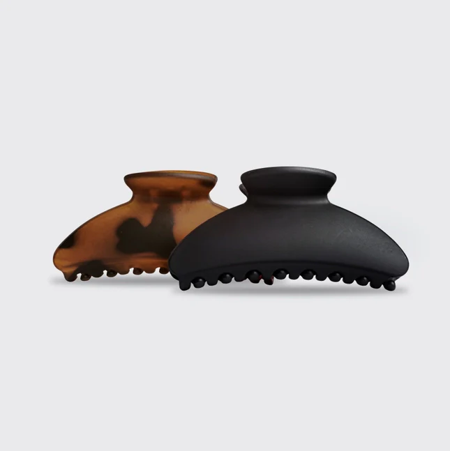 Kitsch Recycled Plastic Medium Claw Clips 2pc - Black & Tort - Image 6
