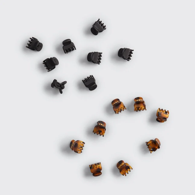 Kitsch Recycled Plastic Mini Classic Claw Clips 16pc - Black & Tort - Image 3