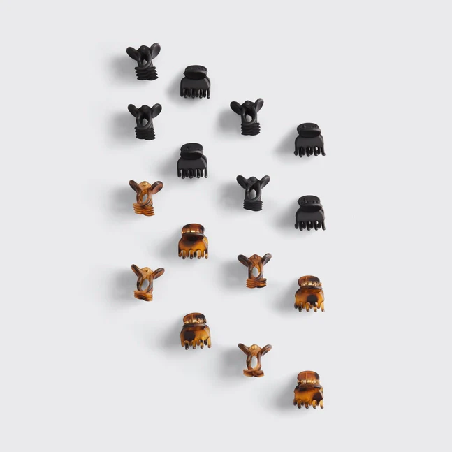 Kitsch Recycled Plastic Mini Classic Claw Clips 16pc - Black & Tort - Image 4