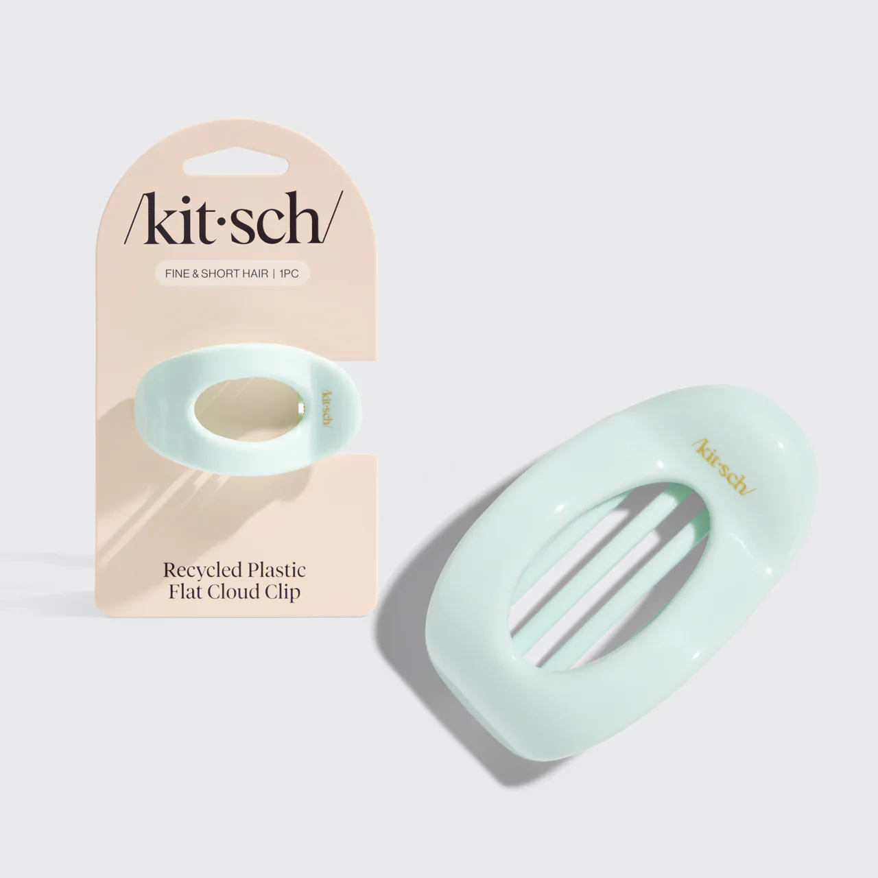 kitsch Recycled Plastic Small Flat Cloud Clip - Sage Leaf - Image 2
