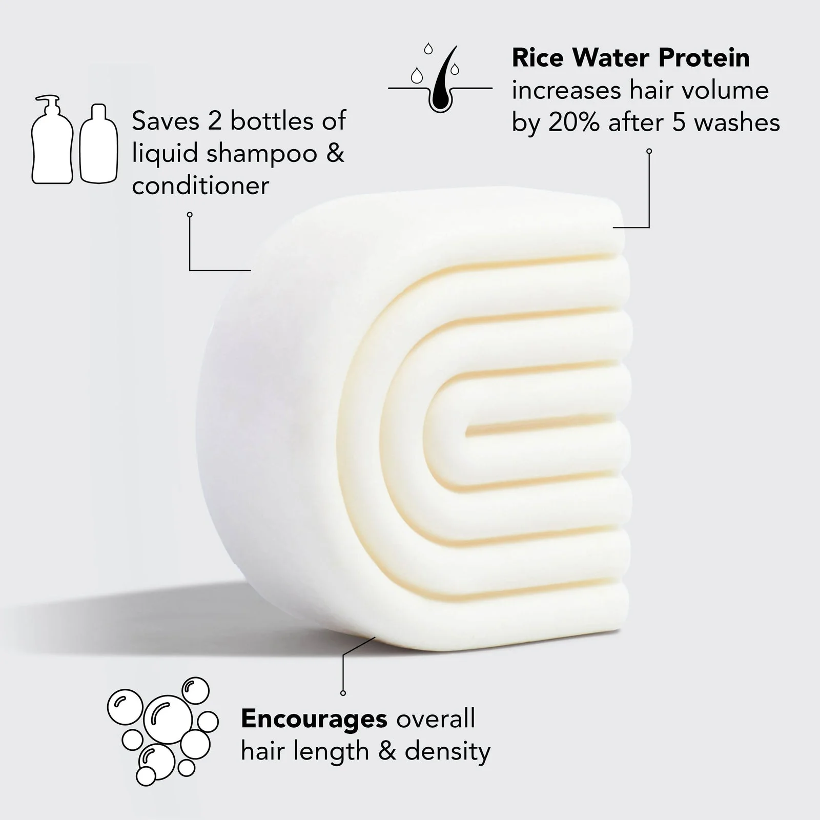 Kitsch Rice Water Conditioner Bar for Hair Growth 77g - Image 3