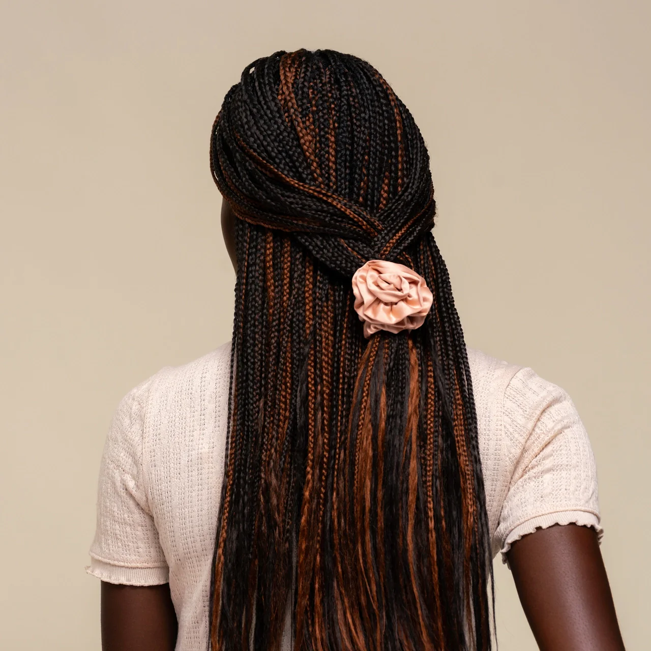 Kitsch Rosette Ruched Satin Scrunchies 3pc SetTerracotta - Image 5