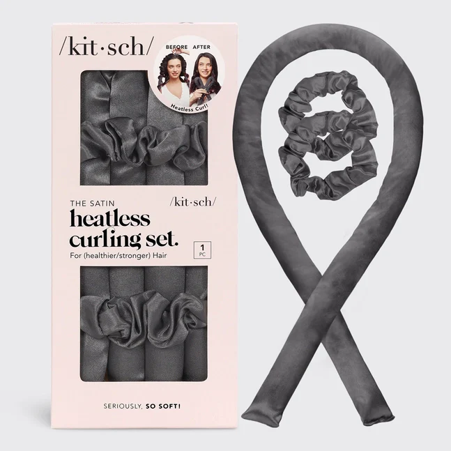 Kitsch Satin Heatless Curling Set - Charcoal - Image 3