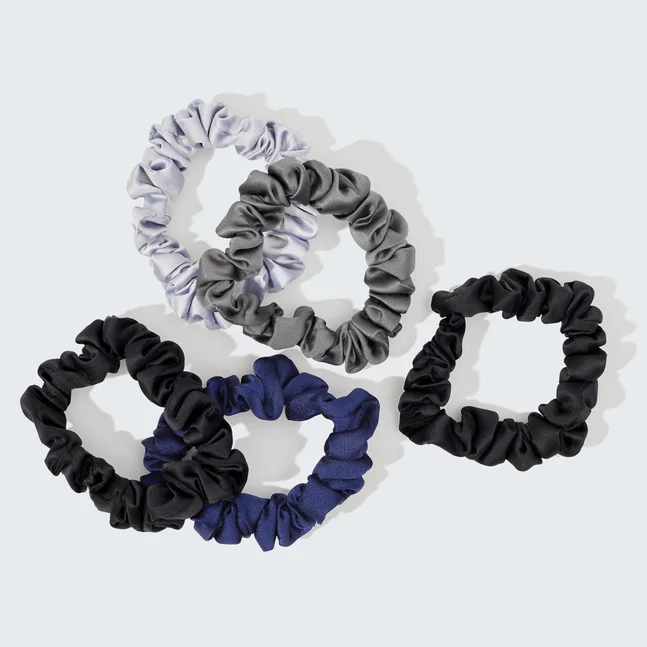 Kitsch Satin Petite Scrunchies 5pc Set- Midnight - Image 3