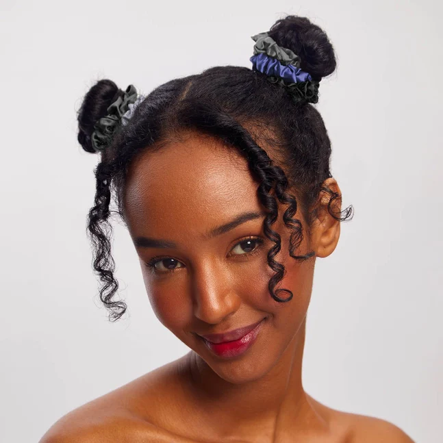 Kitsch Satin Petite Scrunchies 5pc Set- Midnight - Image 5
