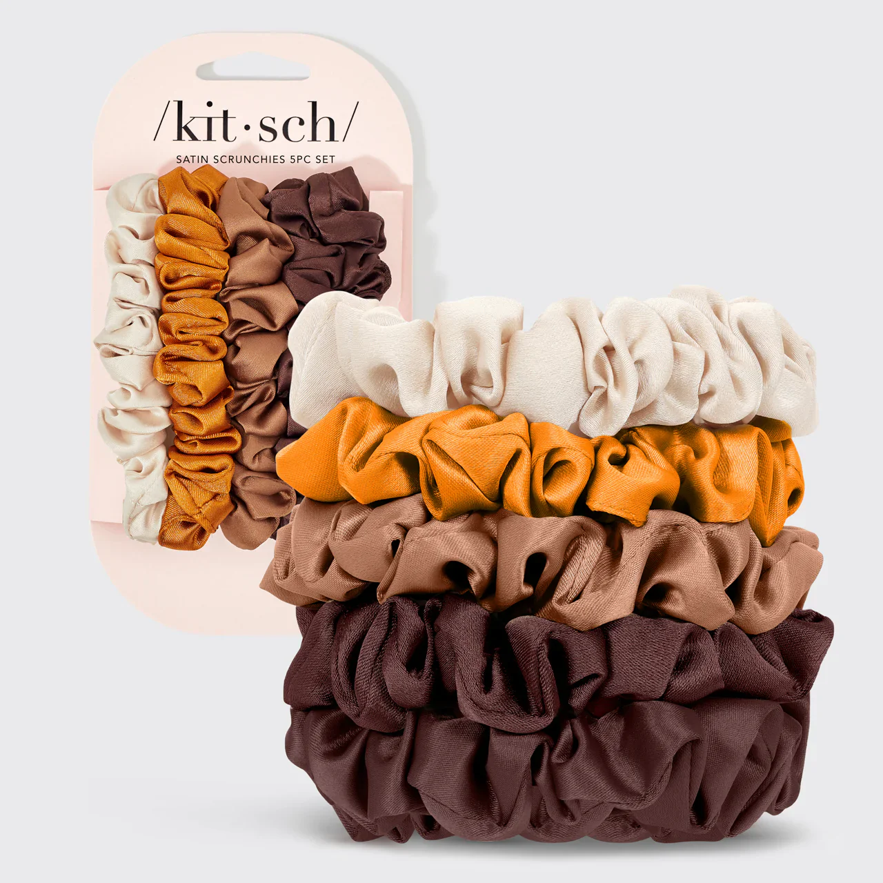 Kitsch Satin Petite Scrunchies 5pc Set - Sedona
