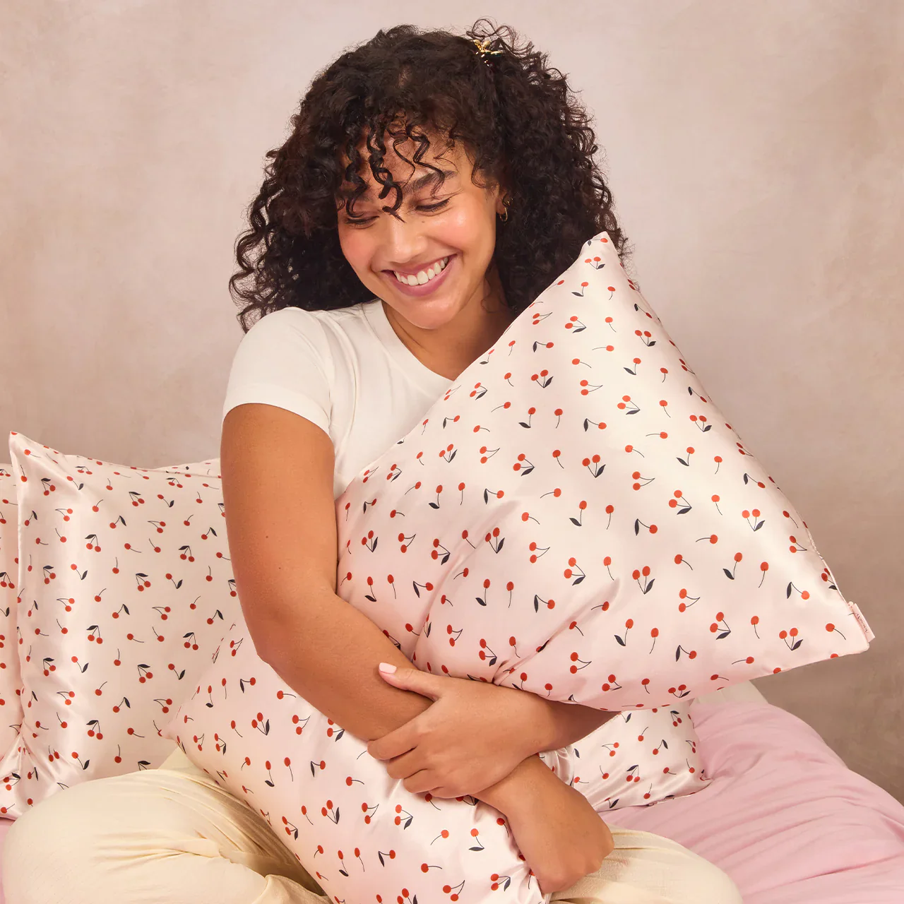 Kitsch Satin Pillowcase in Cherry Print - Image 2