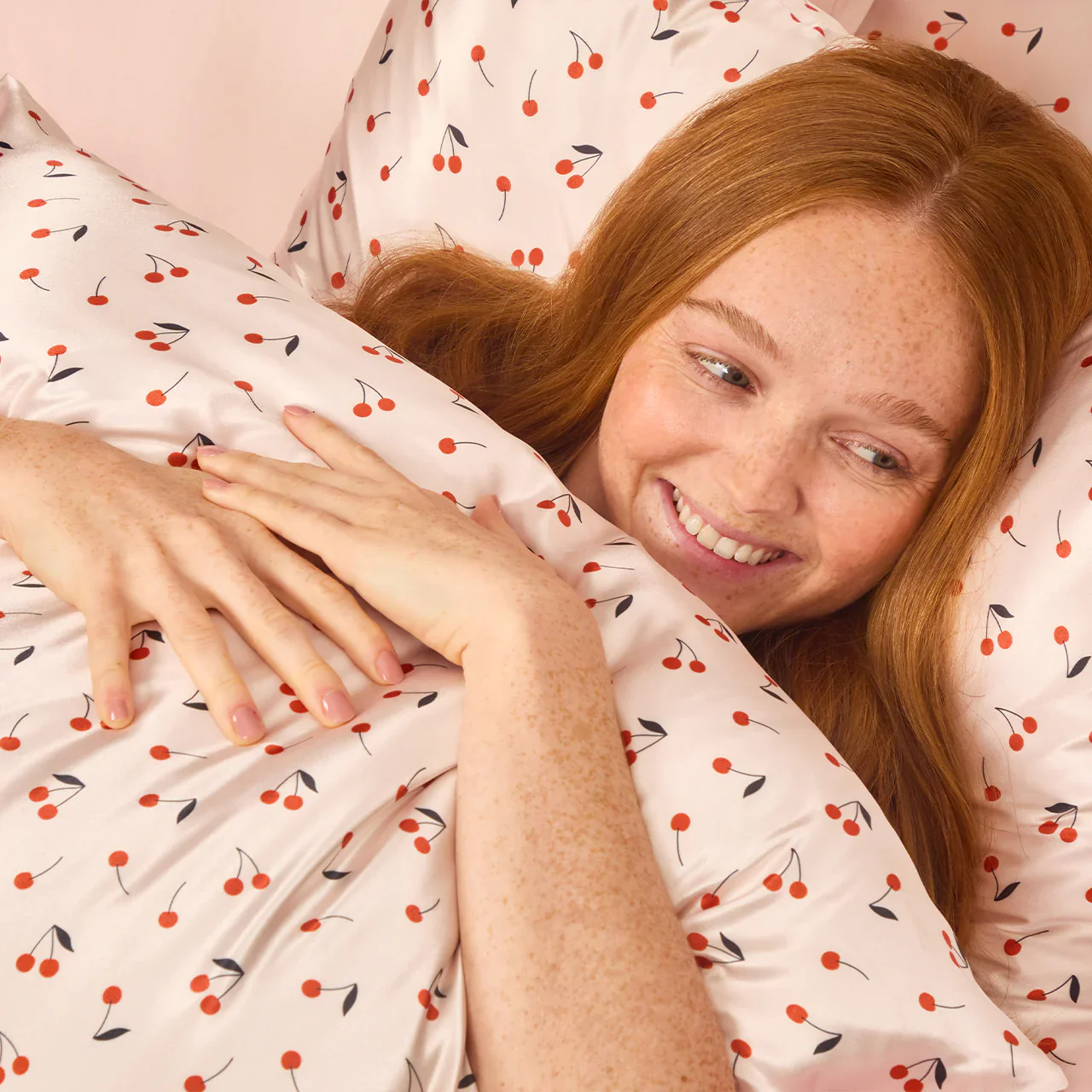 Kitsch Satin Pillowcase in Cherry Print - Image 3