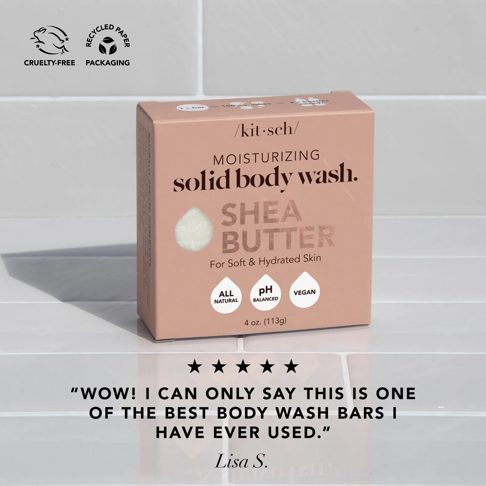 Kitsch Shea Butter Exfoliating Body Wash 113g - Image 4