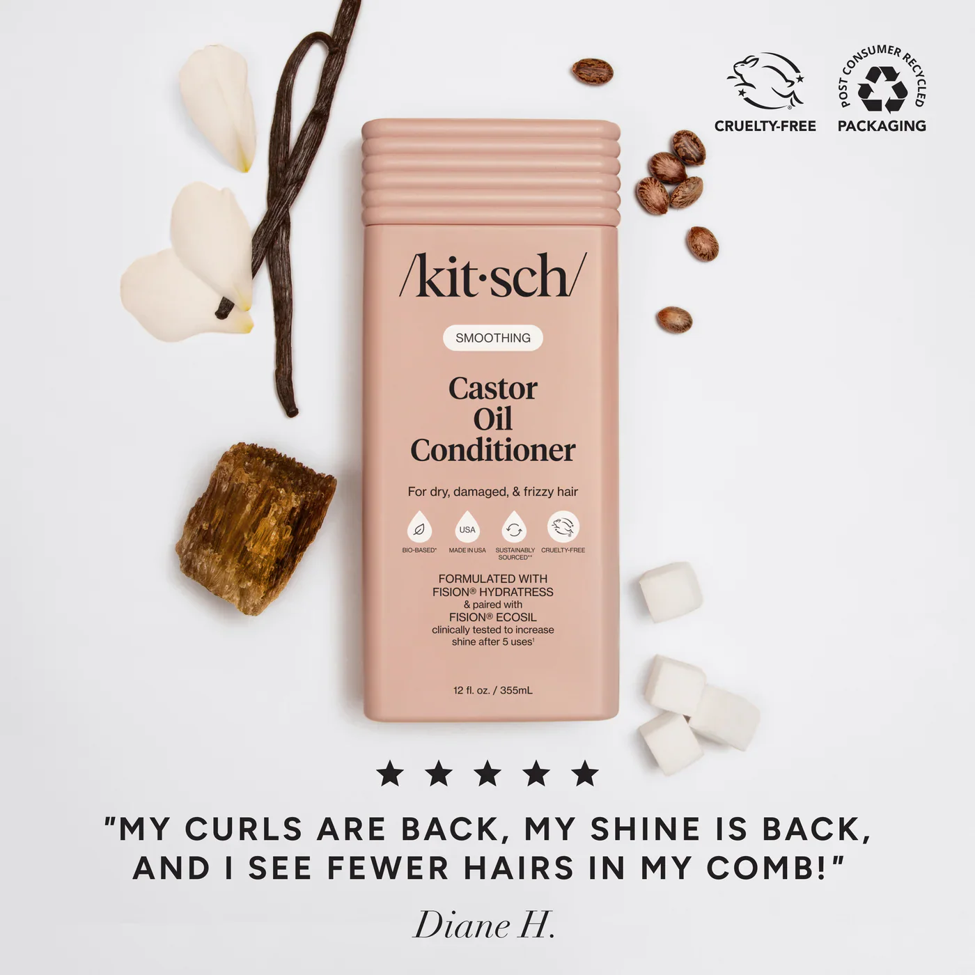 Kitsch Smoothing Castor Oil Shampoo & Conditioner Combo - Image 7
