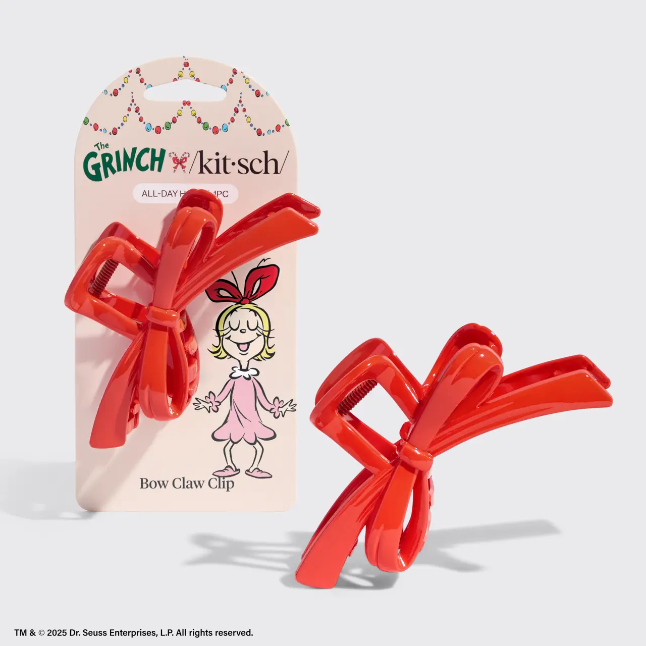 Kitsch The Grinch X Kitsch Red Bow Claw Clip - Image 2