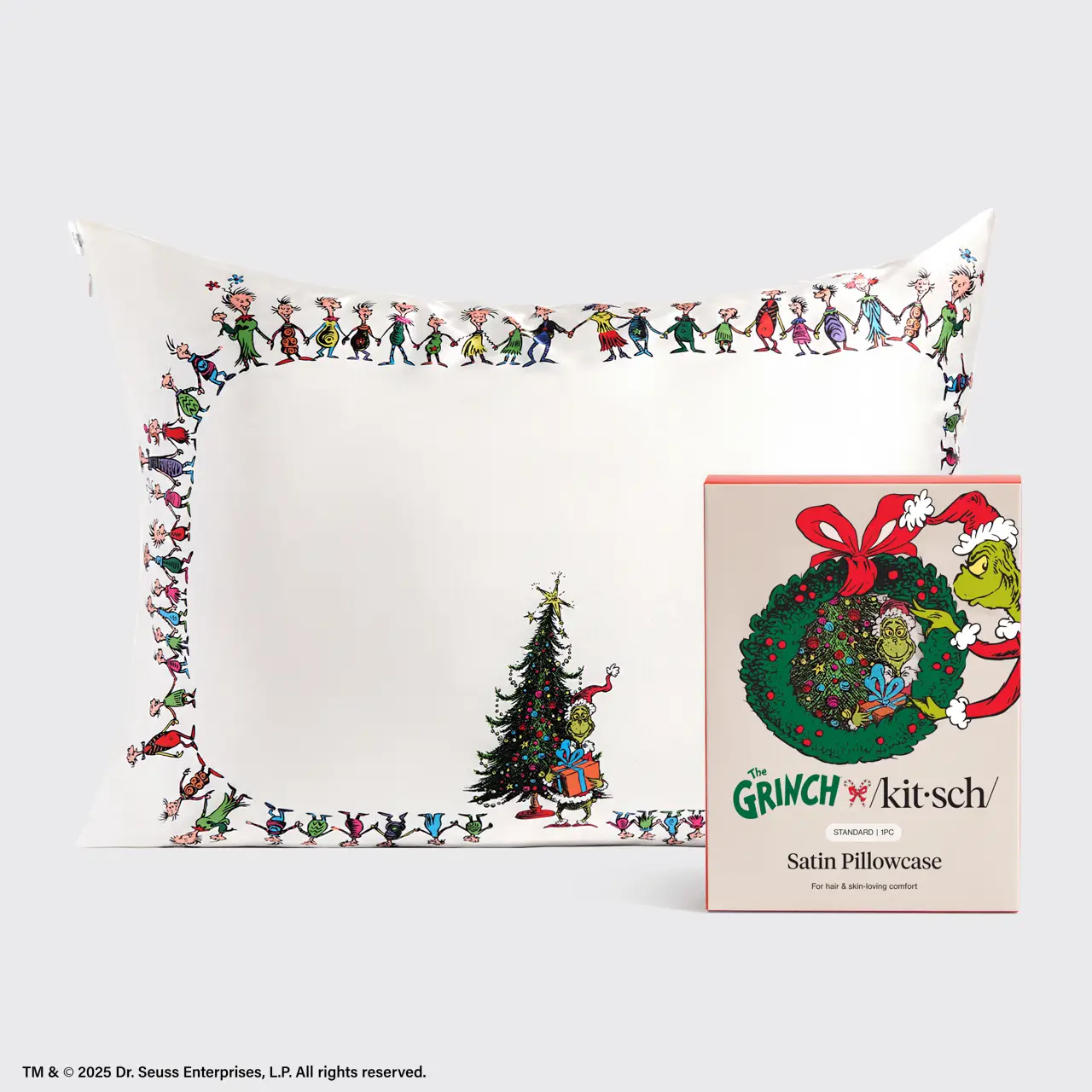 Kitsch The Grinch X Kitsch Satin Pillowcase in Whoville - Image 2