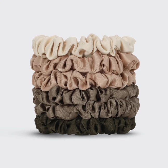 Kitsch Ultra Petite Satin Scrunchies 6pc - Eucalyptus - Image 3