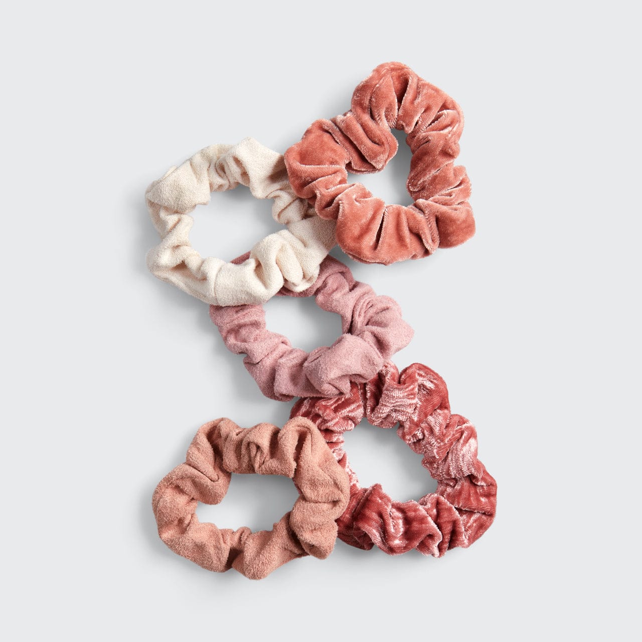 Kitsch Velvet Scrunchies - Blush/Mauve - Image 3