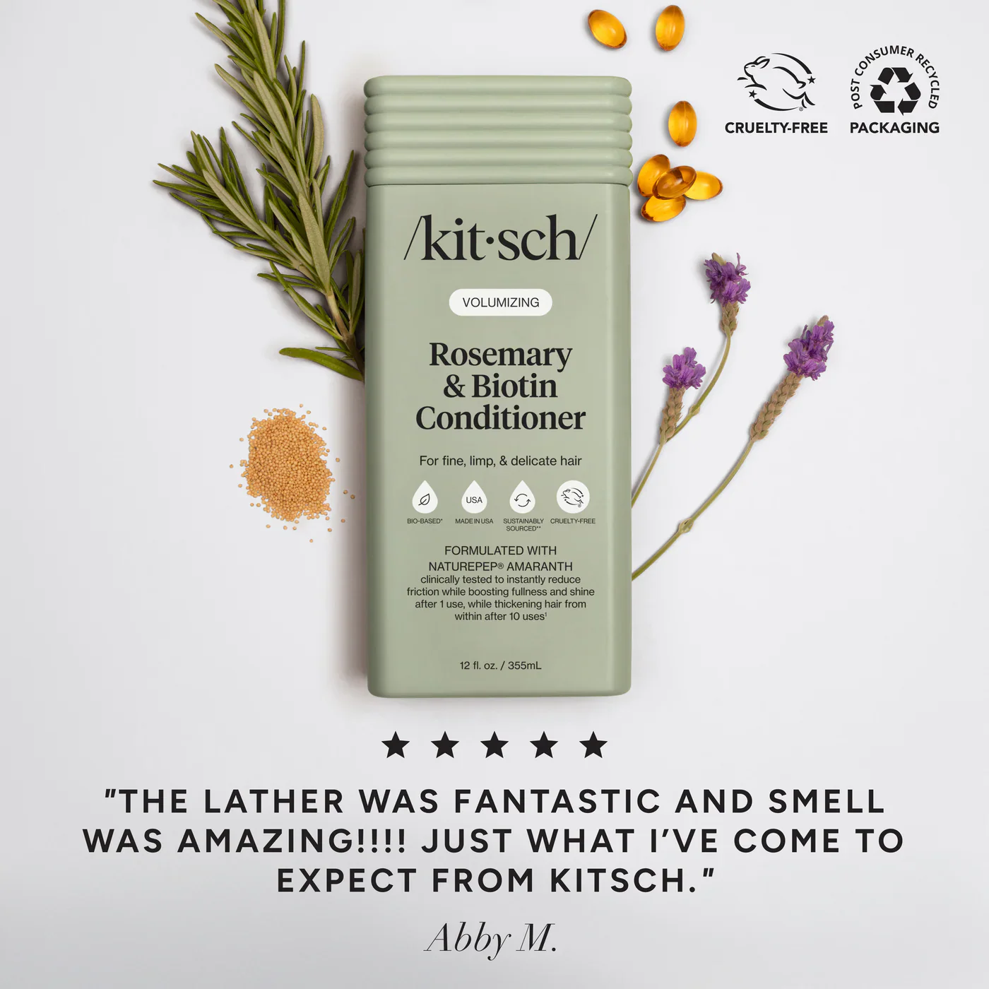 Kitsch Volumizing Rosemary & Biotin Conditioner 355ml - Image 2