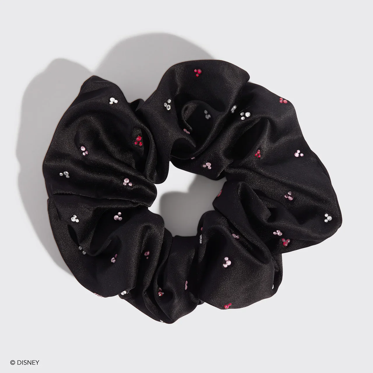 Kitsch x Mickey and Minnie Rhinestone Scrunchie - Black - Image 4