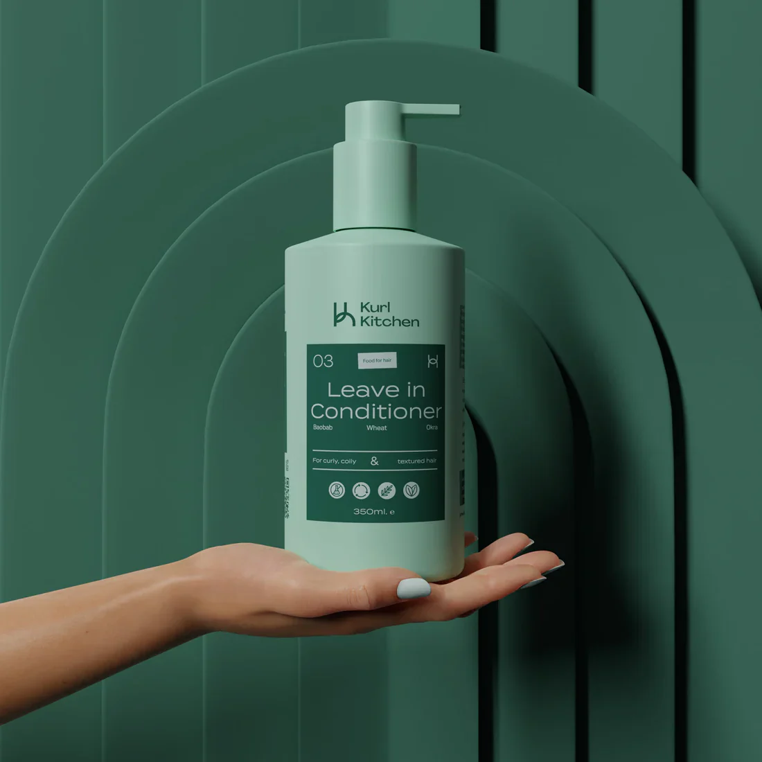 KURL KITCHEN Curl-Defining Baobab wheat and okra Leave-In Conditioner 350 ML - Image 6