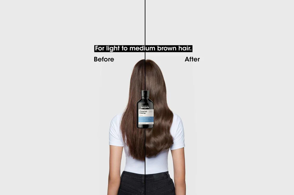 L’Oréal Professionnel Chroma Crème Neutralizing Shampoo for Light to Medium Brown Hair 300ml - Image 4