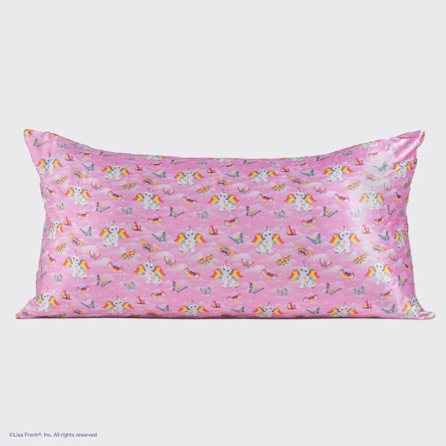 Kitsch Lisa Frank x Kitsch Satin Pillowcase in Angel Kitty- King - Image 4