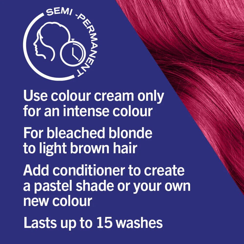 Schwarzkopf Live Ultra Brights Semi-Permanent Hair Colour Dye 091 Raspberry Rebel - Image 4