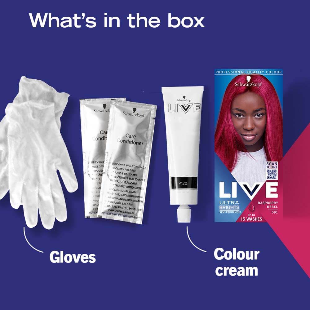 Schwarzkopf Live Ultra Brights Semi-Permanent Hair Colour Dye 091 Raspberry Rebel - Image 8