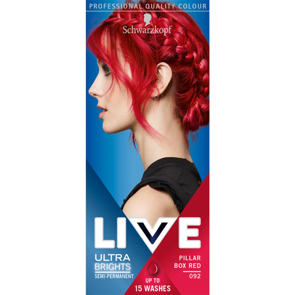 Schwarzkopf Live Ultra Brights Semi-Permanent Hair Colour Dye 092 Pillar Box Red