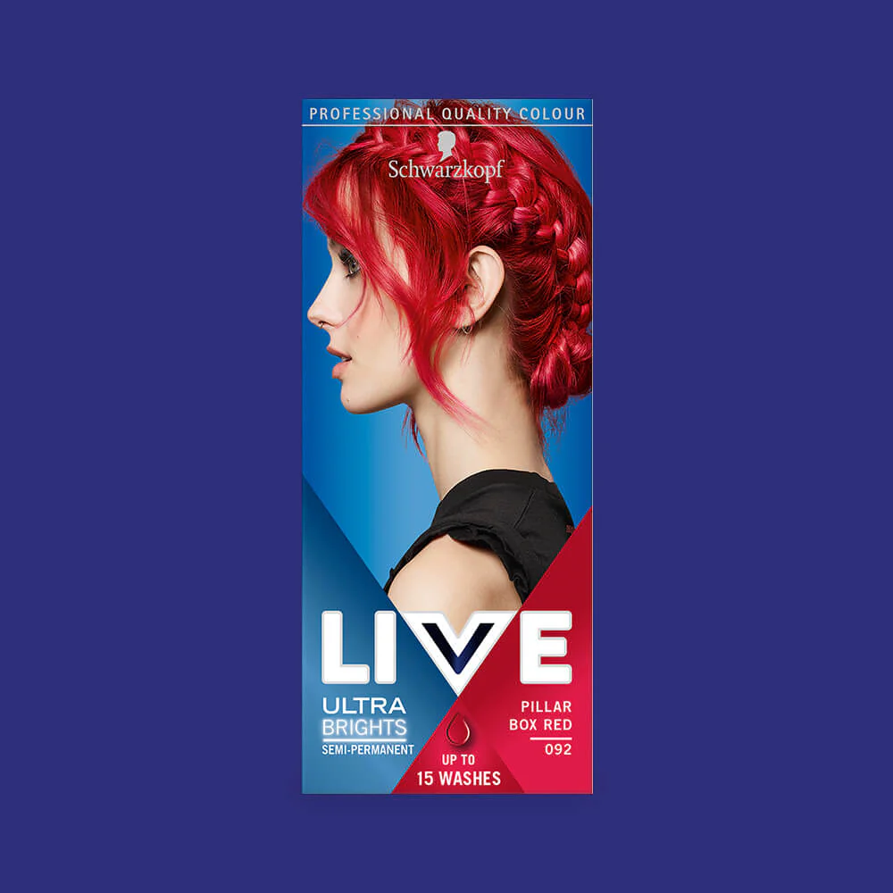 Schwarzkopf Live Ultra Brights Semi-Permanent Hair Colour Dye 092 Pillar Box Red - Image 2