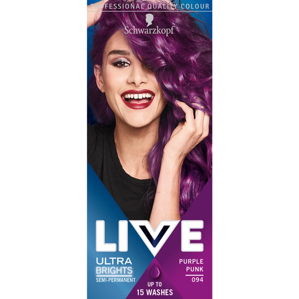 Schwarzkopf Live Ultra Brights Semi-Permanent Hair Colour Dye 094 Purple Punk