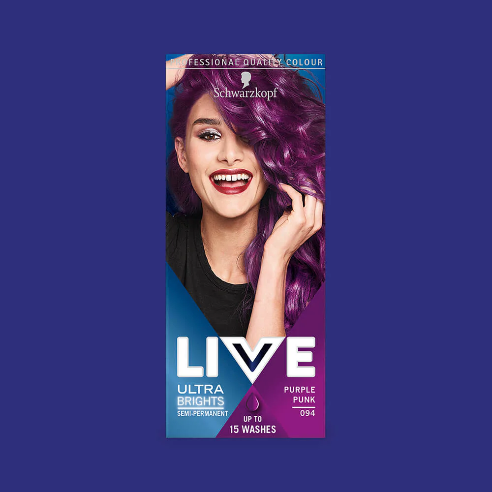 Schwarzkopf Live Ultra Brights Semi-Permanent Hair Colour Dye 094 Purple Punk - Image 2