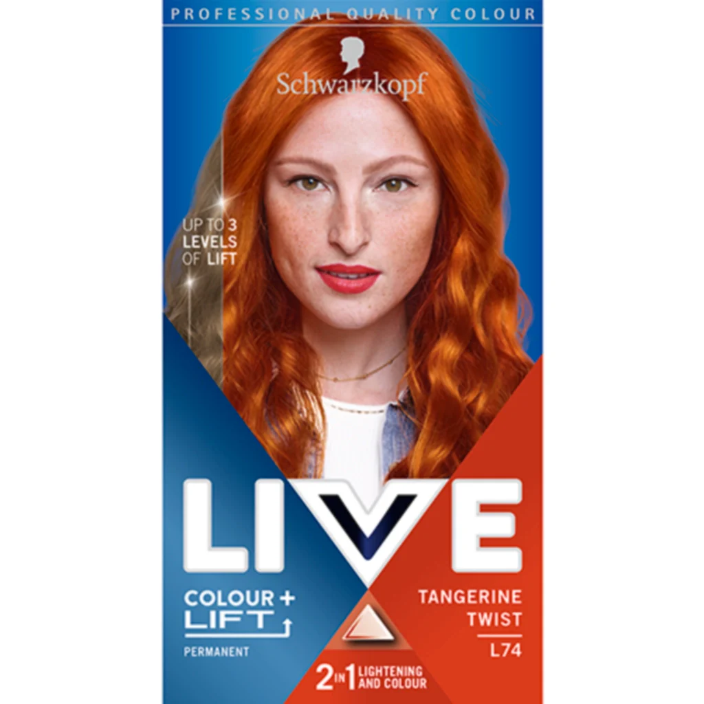 Schwarzkopf Live Colour + Lift Permanent Hair Colour Dye L74 Tangerine Twist