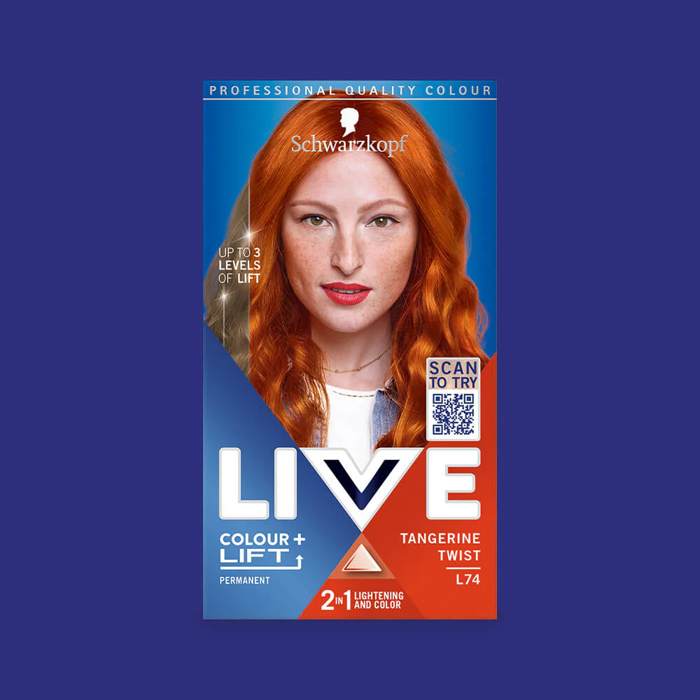 Schwarzkopf Live Colour + Lift Permanent Hair Colour Dye L74 Tangerine Twist - Image 2