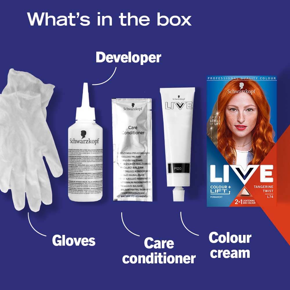 Schwarzkopf Live Colour + Lift Permanent Hair Colour Dye L74 Tangerine Twist - Image 8