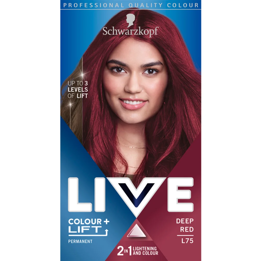 Schwarzkopf Live Colour + Lift Permanent Hair Colour Dye L75 Deep Red