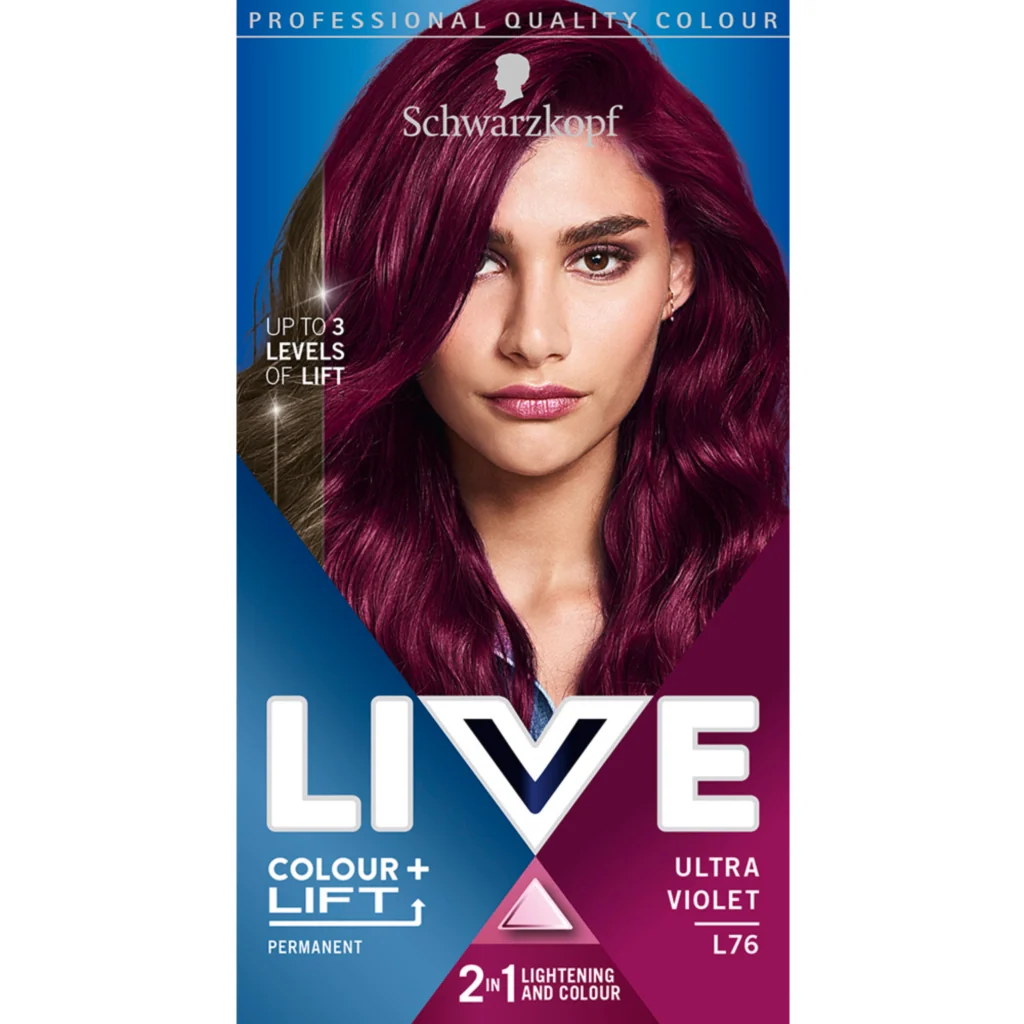 Schwarzkopf Live Colour + Lift Permanent Hair Colour Dye L76 Ultra Violet