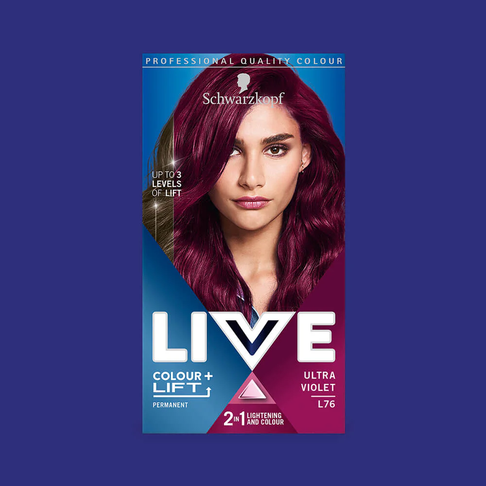 Schwarzkopf Live Colour + Lift Permanent Hair Colour Dye L76 Ultra Violet - Image 2